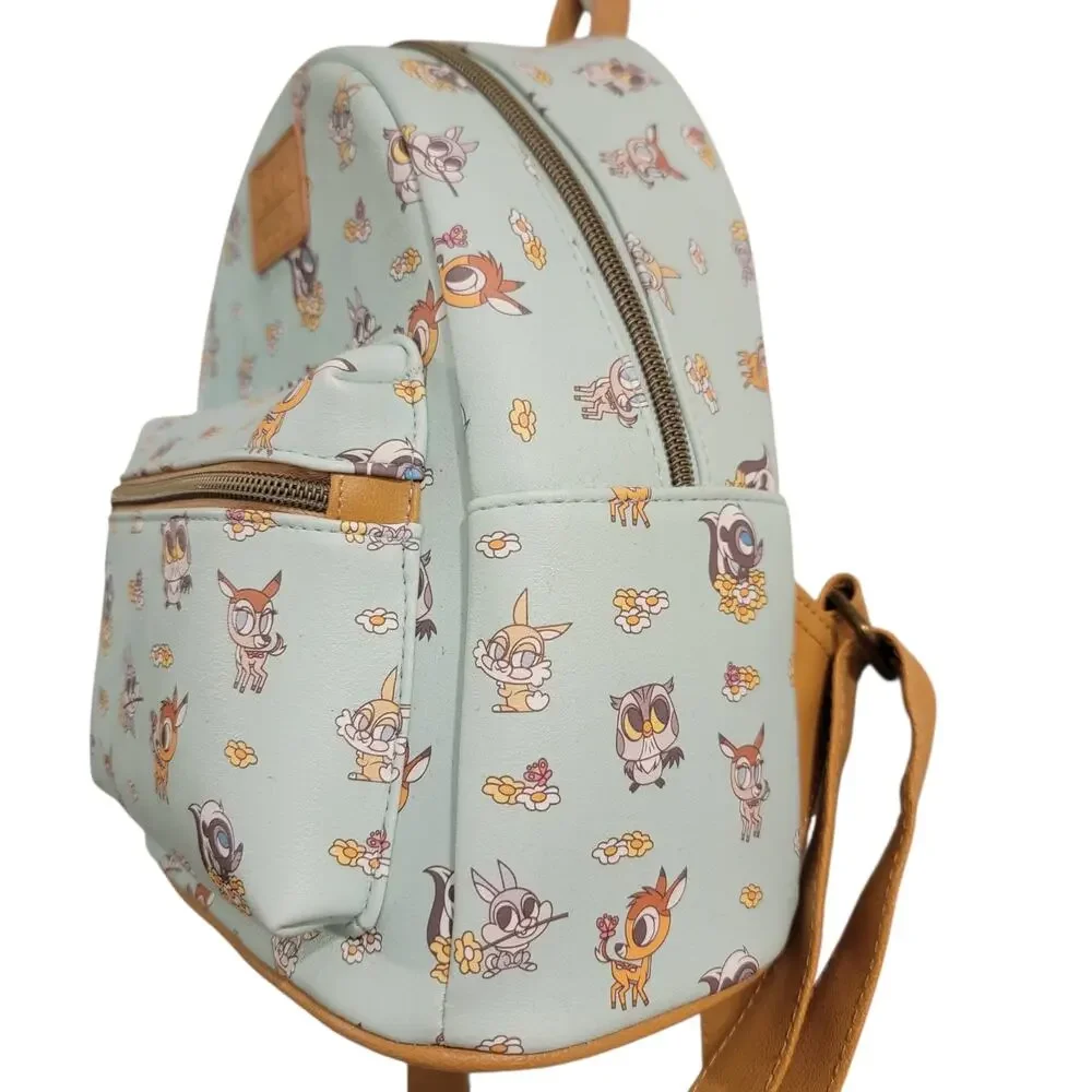 Loungefly Disney Bambi Chibi Friends Mini Backpack Mint Faux Leather